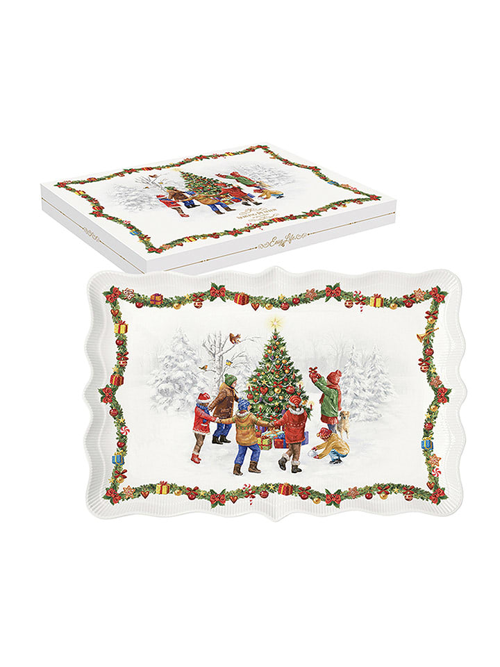 Easy Life Talerz w kolorze białym ze wzorem do serwowania - 23,5 x 35 cm rozmiar: onesize