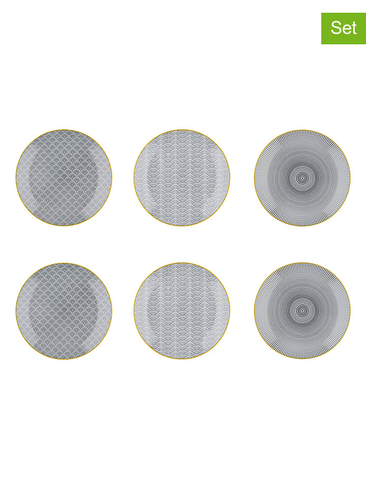 Björn Talerzyki deserowe (6 szt.) "Eclipse" w kolorze szarym - Ø 21 cm rozmiar: onesize