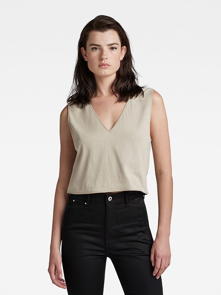 G-Star Top w kolorze beżowym rozmiar: L