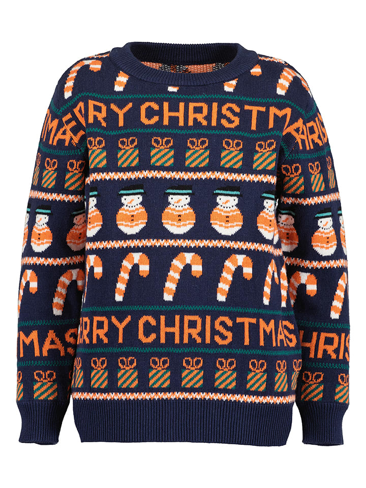 Blue Seven Sweter w kolorze granatowo-pomarańczowym rozmiar: 98