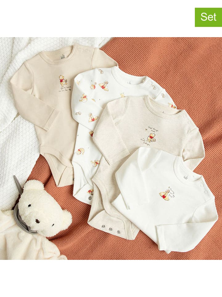 COOL CLUB Body (4 szt.) w kolorze beżowo-białym rozmiar: 68/74