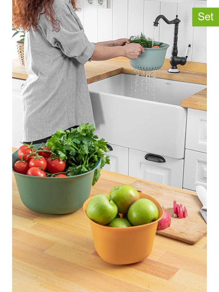 Violeta Home Miski (3 szt.) w kolorze pomarańczowo-zielonym rozmiar: onesize