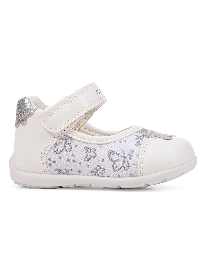 Geox Baleriny "Elthan" w kolorze srebrno-białym rozmiar: 25