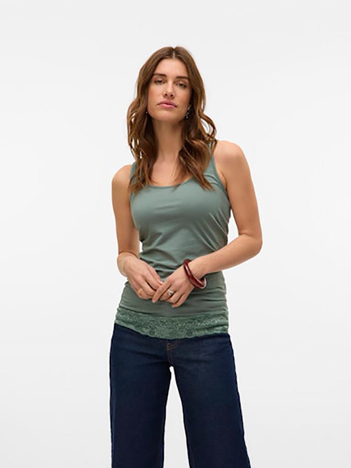 Vero Moda Top w kolorze zielonym rozmiar: S