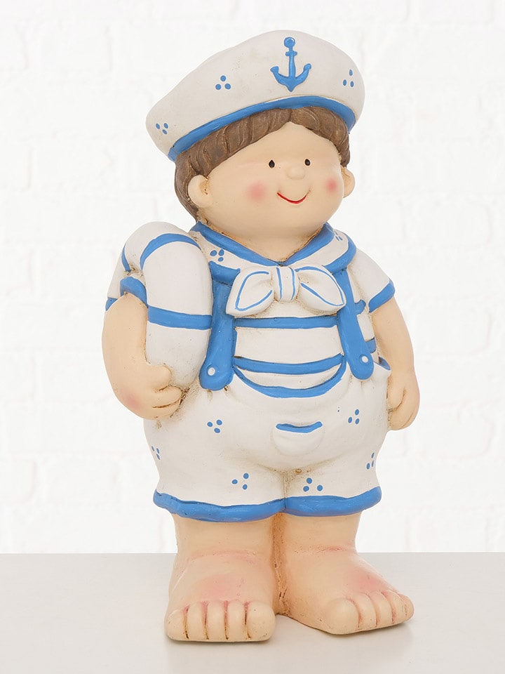 Boltze Figurka dekoracyjna "Alexy" w kolorze biało-błękitnym - wys. 38 cm rozmiar: onesize