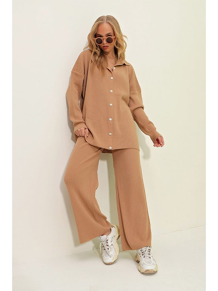 Trend Alacati 2-częściowy zestaw "Trend Alaçat Stili" w kolorze jasnobrązowym rozmiar: onesize