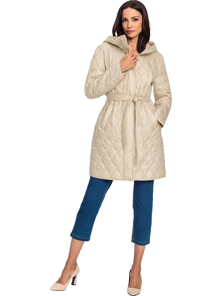 Heine Płaszcz pikowany w kolorze beżowym rozmiar: 48