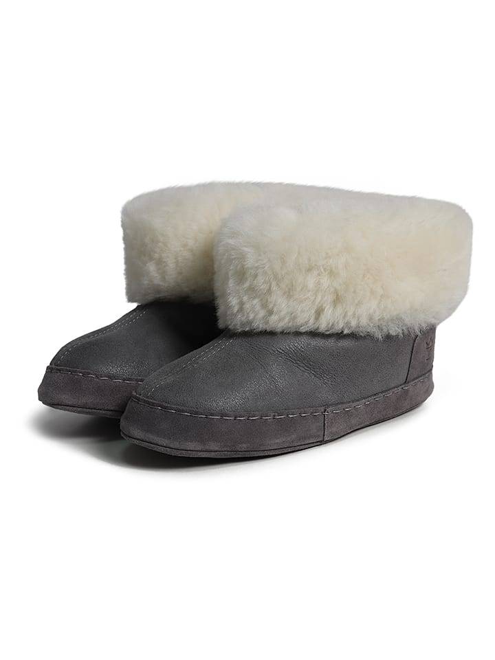 Kaiser Naturfellprodukte Kapcie wełniane "Göteborg" w kolorze szarym rozmiar: 41