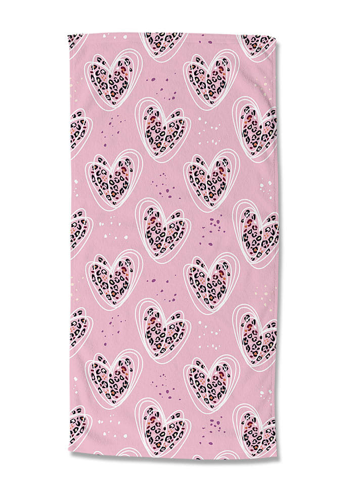 Good Morning Ręcznik plażowy "Femke" w kolorze jasnoróżowym rozmiar: 75x150 cm