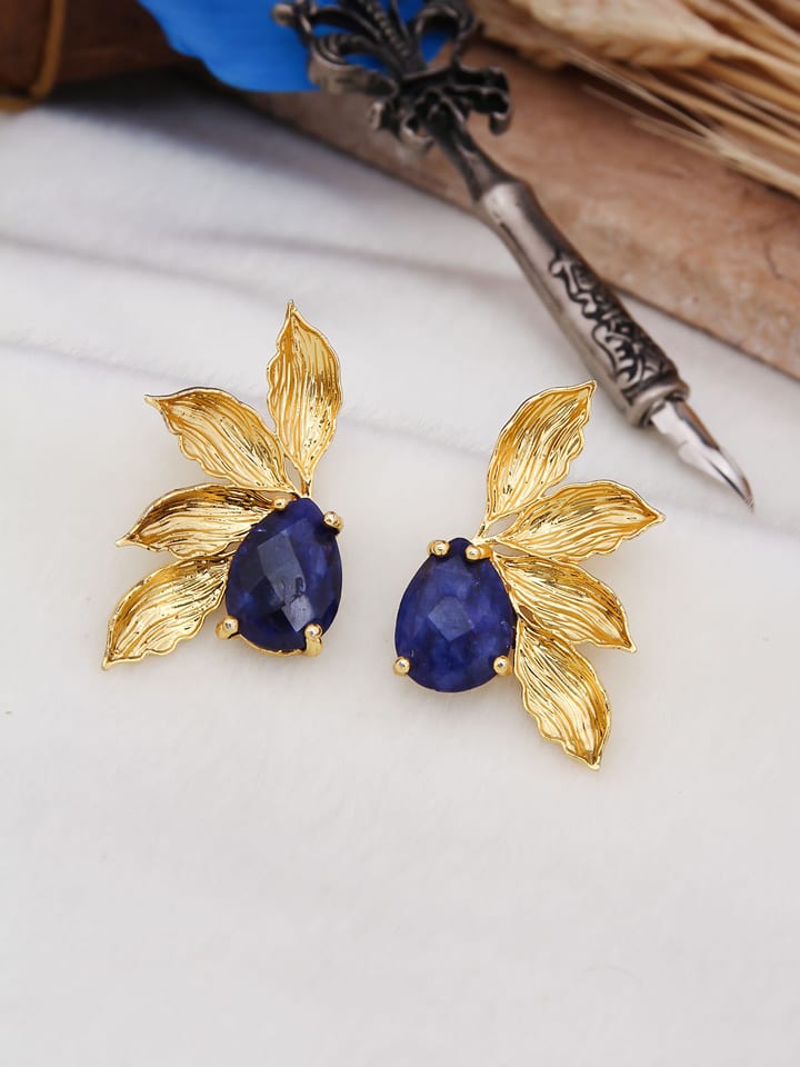 L'Atelier de Gaia Pozłacane kolczyki-wkrętki z szafirem rozmiar: onesize