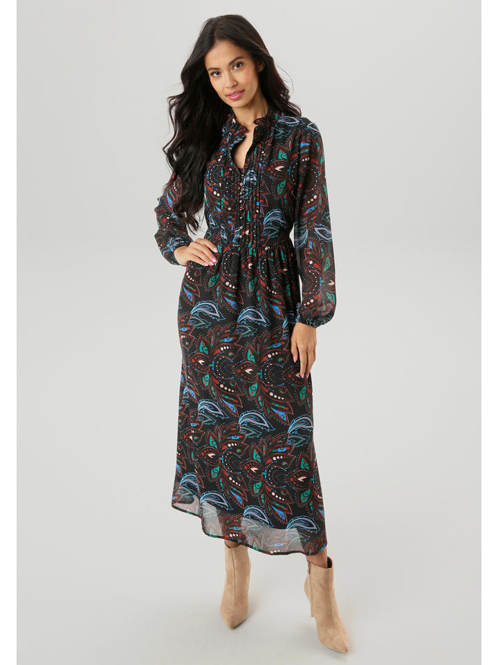 Aniston Sukienka w kolorze czarno-turkusowym rozmiar: 44