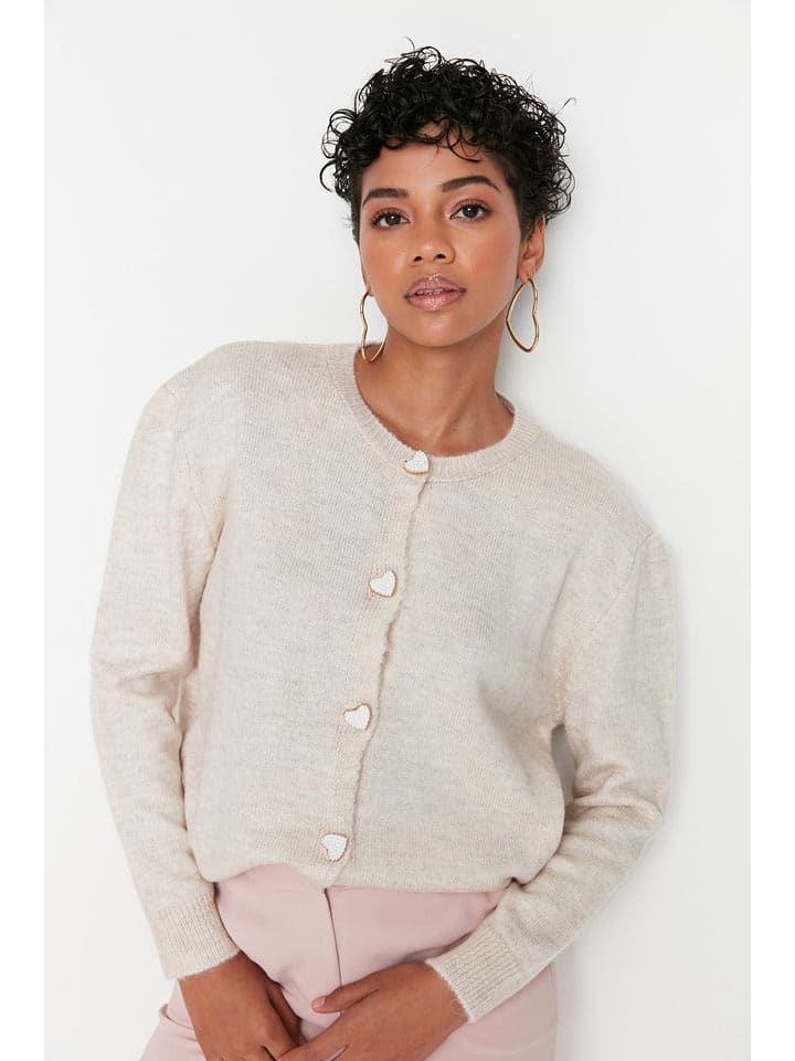 trendyol Kardigan w kolorze kremowym rozmiar: S