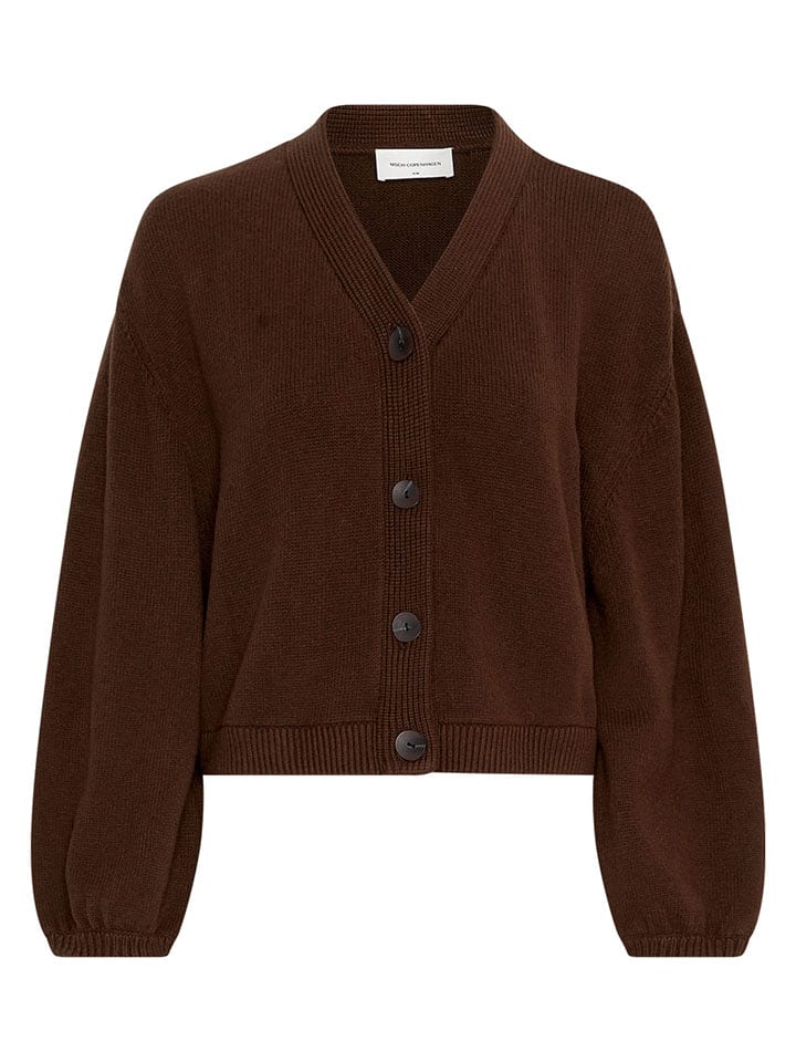 MOSS COPENHAGEN Kardigan "Zafina" w kolorze ciemnobrązowym rozmiar: M/L