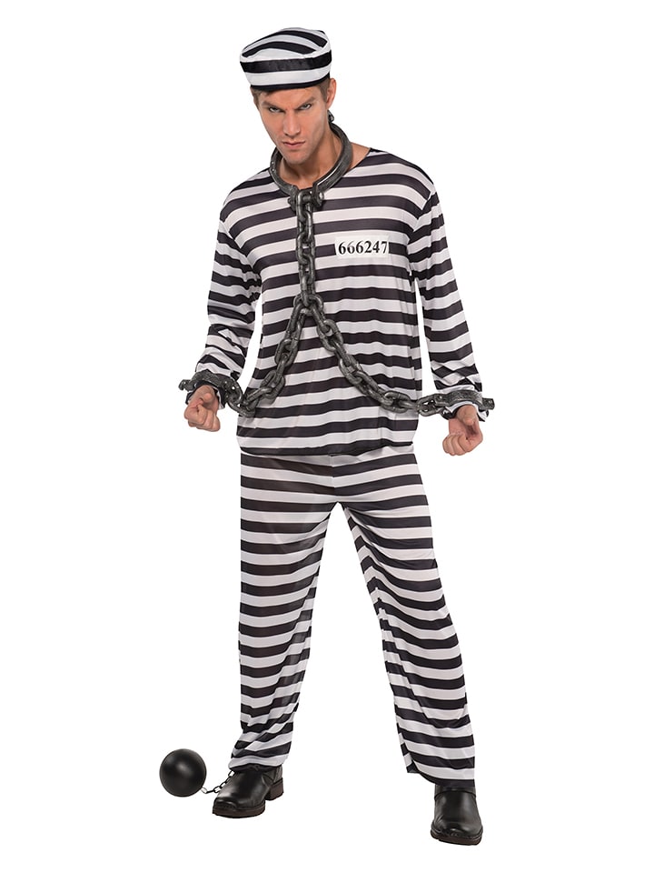 amscan 3-częściowy kostium w kolorze czarno-białym rozmiar: M/L