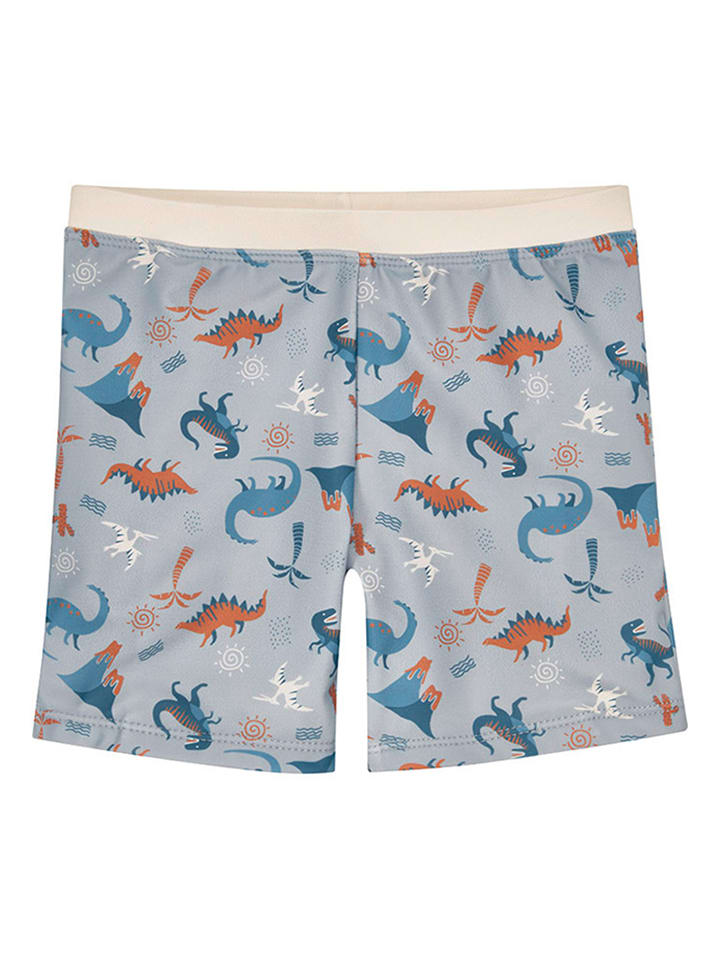 Playshoes Szorty kąpielowe "Dino" w kolorze szarym ze wzorem rozmiar: 74/80