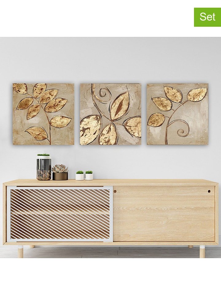 ABERTO DESIGN Druki (3 szt.) na płótnie - 30 x 30 cm rozmiar: onesize