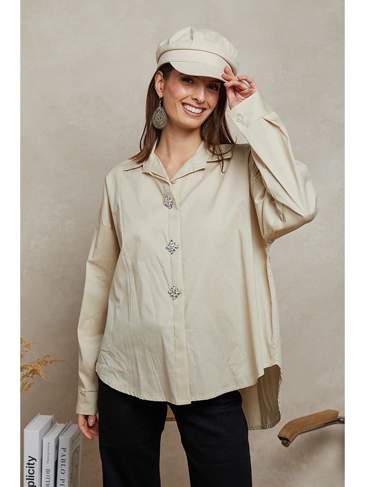 Plume Koszula "Rozalie" w kolorze beżowym rozmiar: L