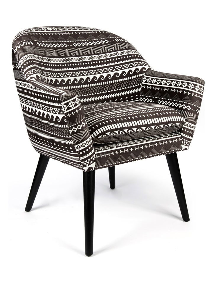 EXCELSA Fotel "Etnico" w kolorze czarno-białym - 70,5 x 83 x 65 cm rozmiar: onesize