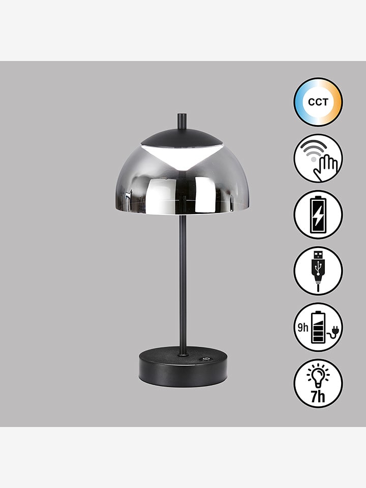 FH Lighting Lampa stołowa LED "Riva" w kolorze srebrno-czarnym - wys. 35 x Ø 18 cm rozmiar: onesize