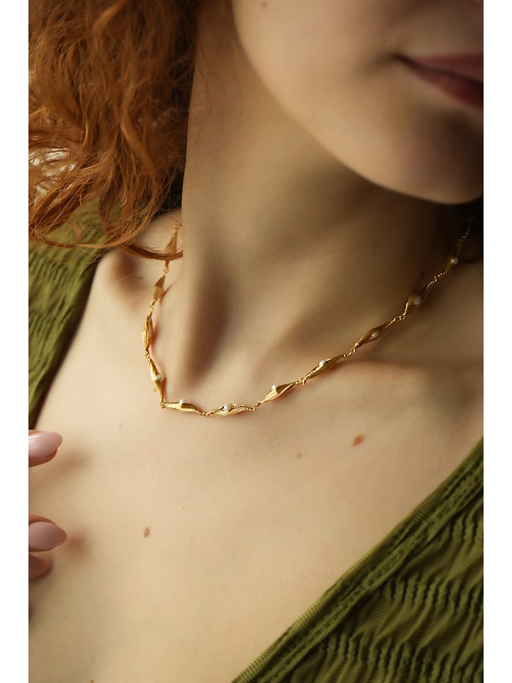 Pierres delicates Naszyjnik w kolorze białym z perłami - dł. 45 cm rozmiar: onesize