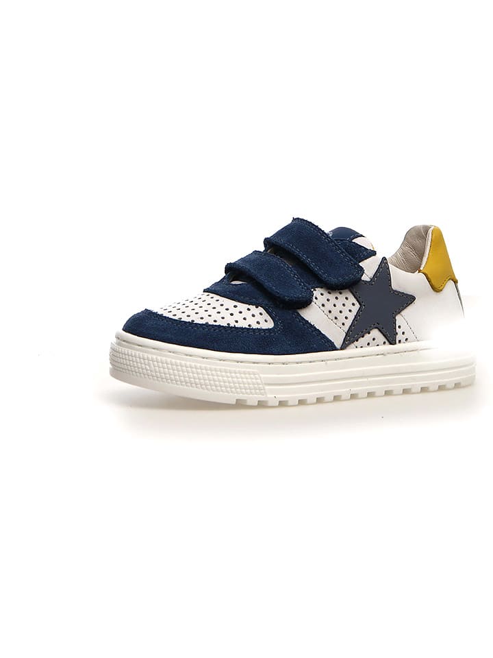 Naturino Skórzane sneakersy "Hess" w kolorze białym rozmiar: 32