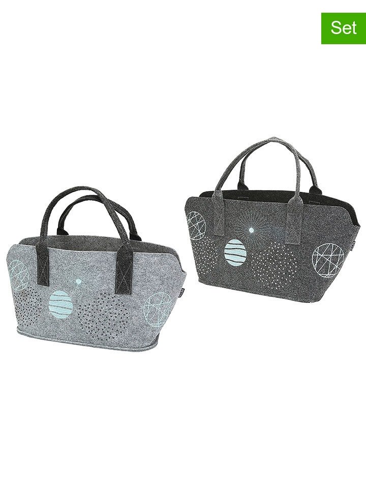 GILDE Torebki (2 szt.) "Universe" w kolorze szarym do przechowywania - 40 x 26 x 25 cm rozmiar: onesize