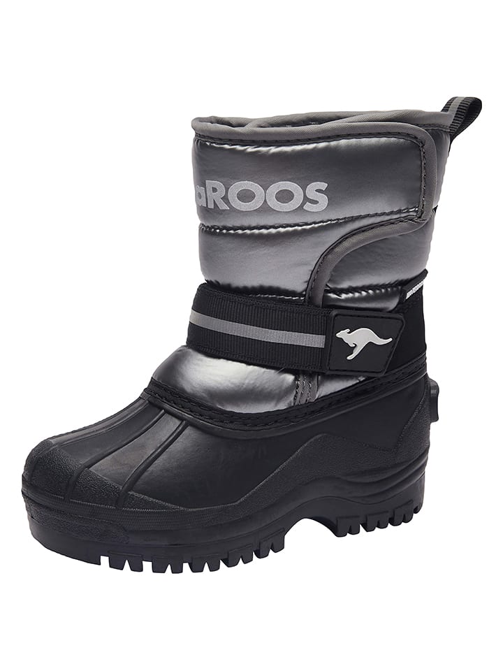 Kangaroos Kozaki zimowe "Shell" w kolorze srebrno-czarnym rozmiar: 32