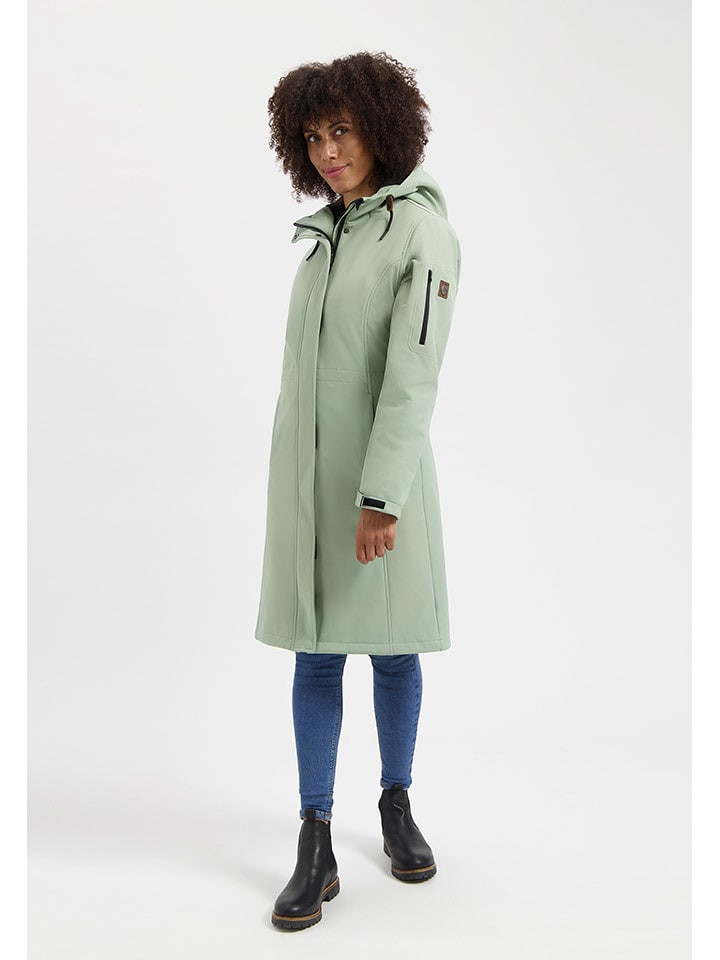 TRAVELIN' Płaszcz przejściowy "Uvana" w kolorze zielonym rozmiar: XXL