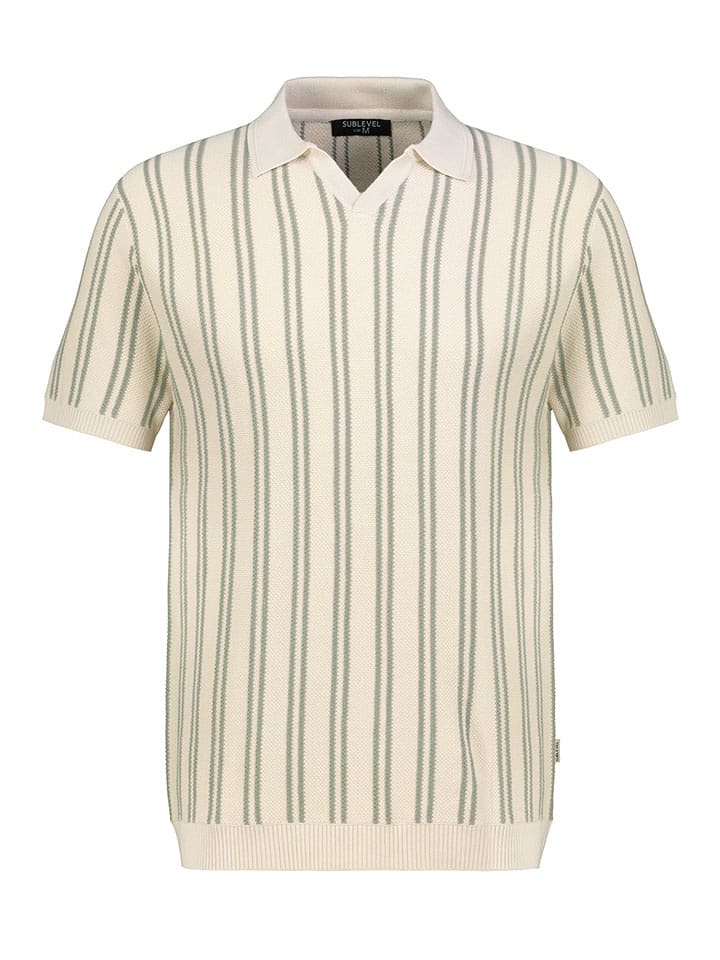 Sublevel Koszulka polo w kolorze beżowo-zielonym rozmiar: XXL