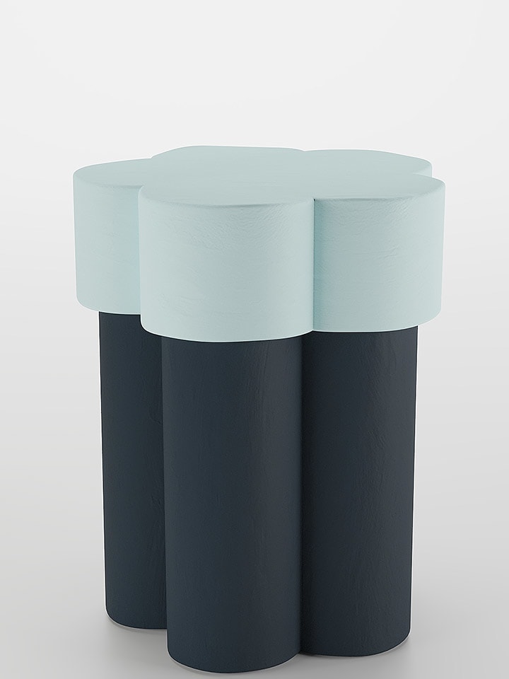 Potiron Paris Stolik "Magnolia" w kolorze granatowo-miętowym - wys. 49 x Ø 39 cm rozmiar: onesize