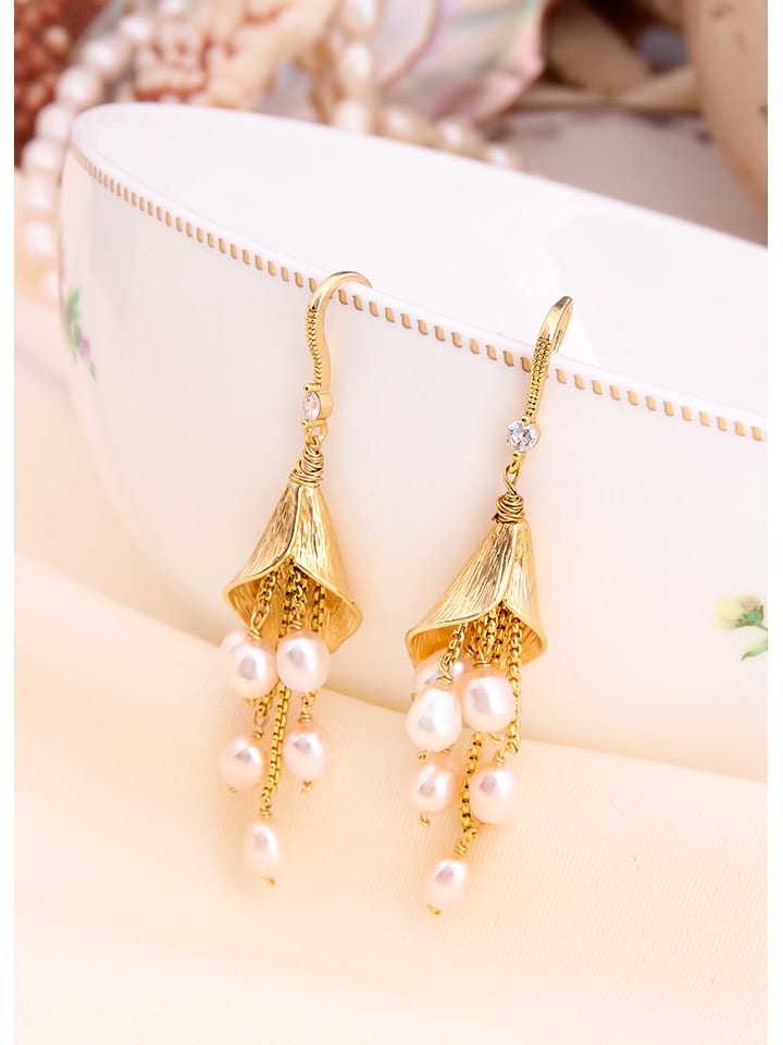 L'Atelier de Gaia Pozłacane kolczyki z perłami rozmiar: onesize