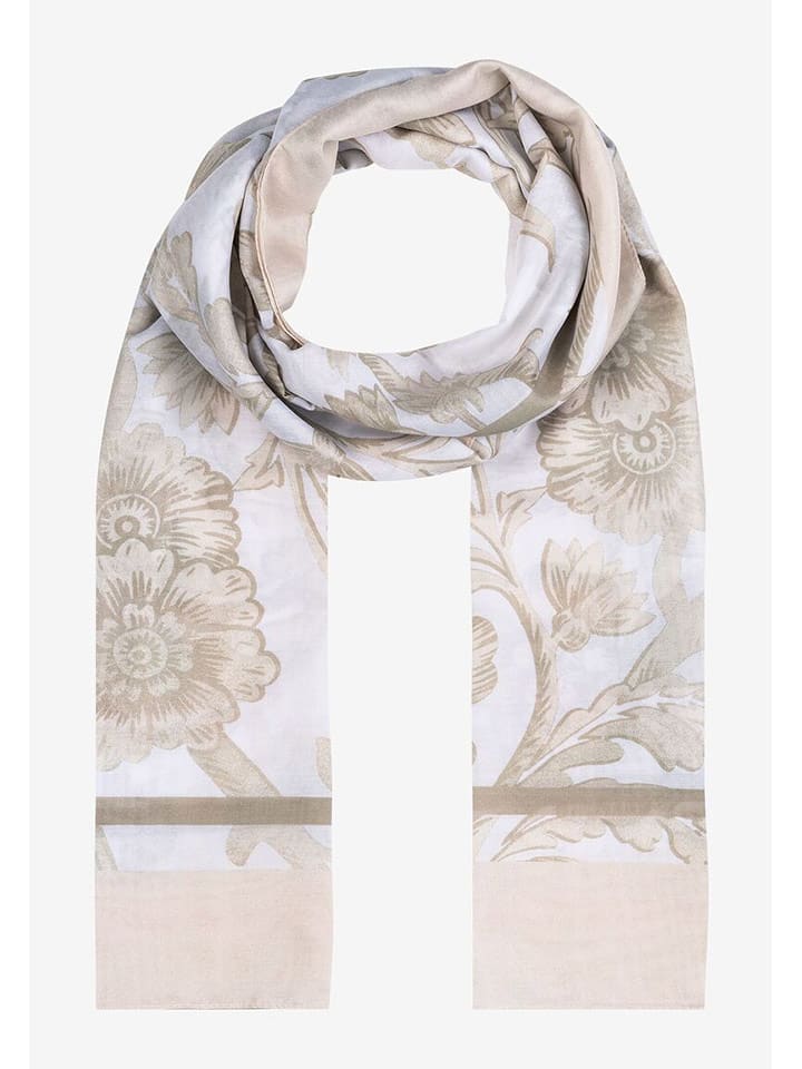 More & More Szal w kolorze beżowo-białym - 180 x 70 cm rozmiar: onesize