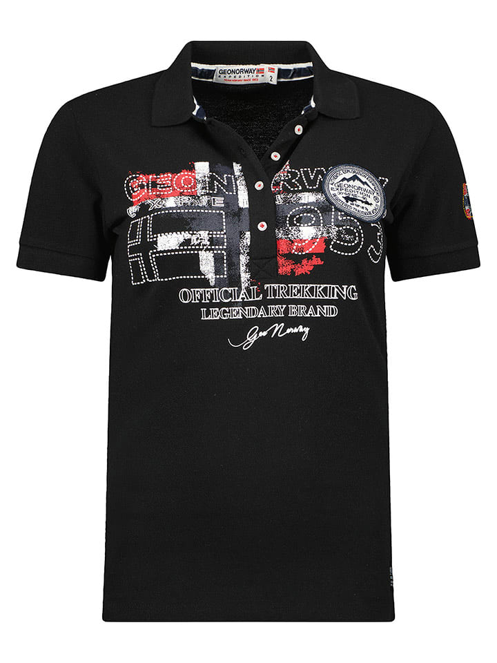 Geographical Norway Koszulka polo "Kerry" w kolorze czarnym rozmiar: L