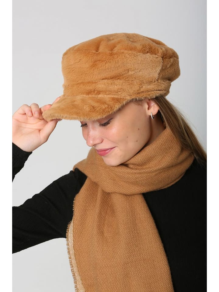 Lucky Bees Czapka w kolorze karmelowym rozmiar: onesize