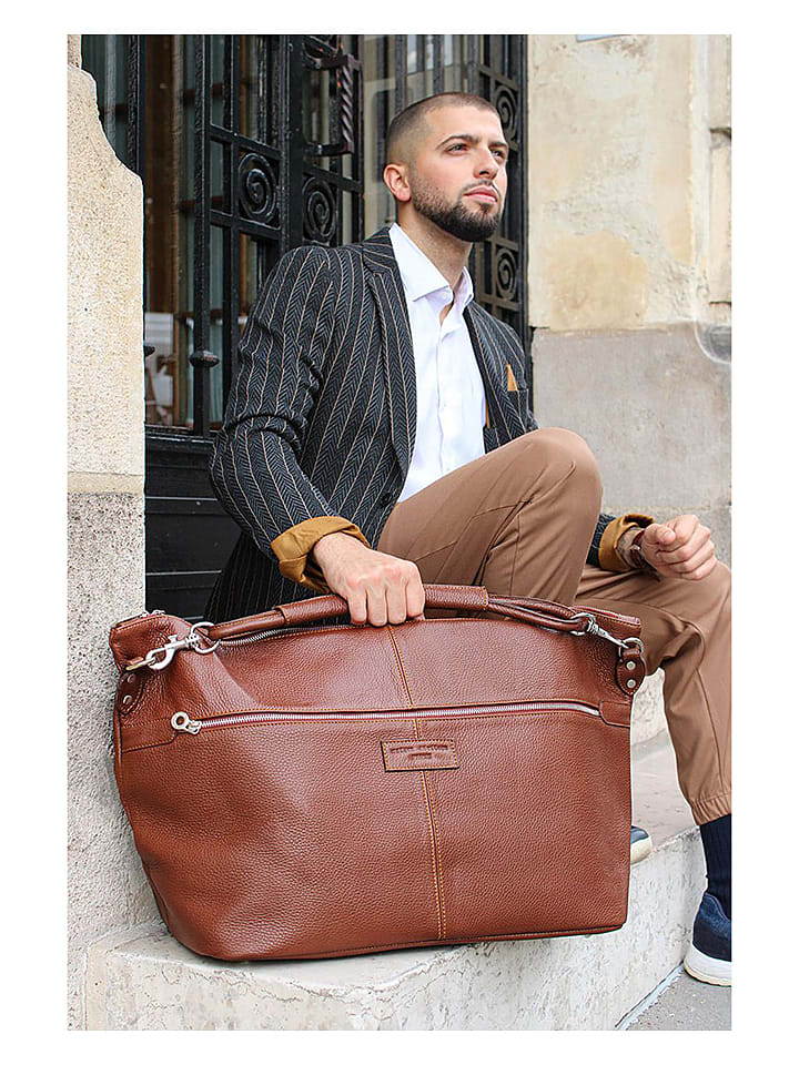 maison héritage PARIS Skórzana torba podróżna "Jax" w kolorze brązowym - 60 x 34 x 14 cm rozmiar: onesize