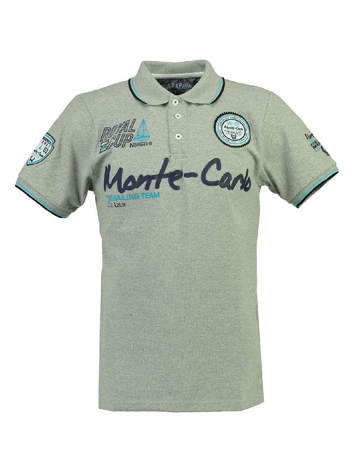 Geographical Norway Koszulka polo "Karo" w kolorze szarym rozmiar: 140