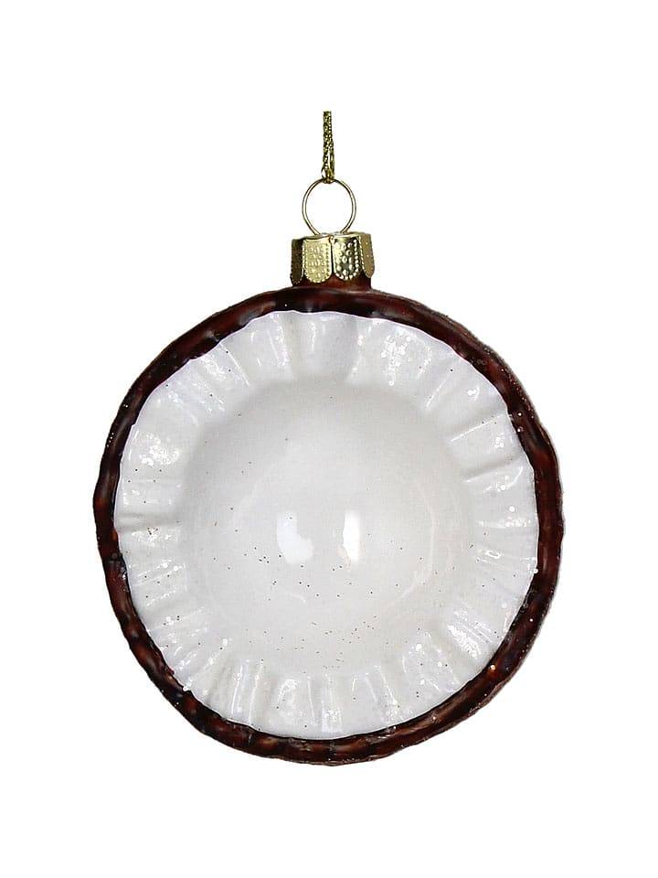 Kersten Ozdoba choinkowa "Coconut" w kolorze brązowo-białym - Ø 8 cm rozmiar: onesize
