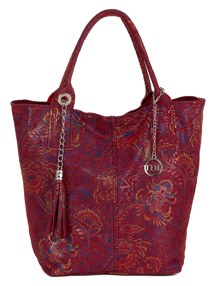 Mia Tomazzi Skórzana torebka "Liberazione" w kolorze bordowym - 30 x 35 x 18 cm rozmiar: onesize