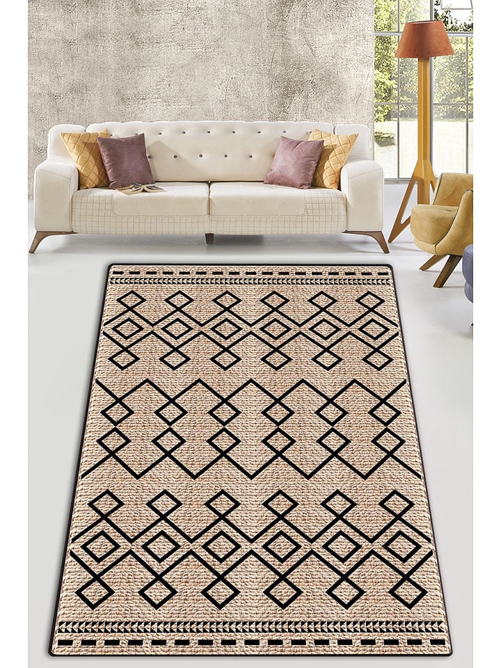 Conceptum Hypnose Dywan "Hawk" w kolorze beżowo-czarnym rozmiar: 80x150 cm