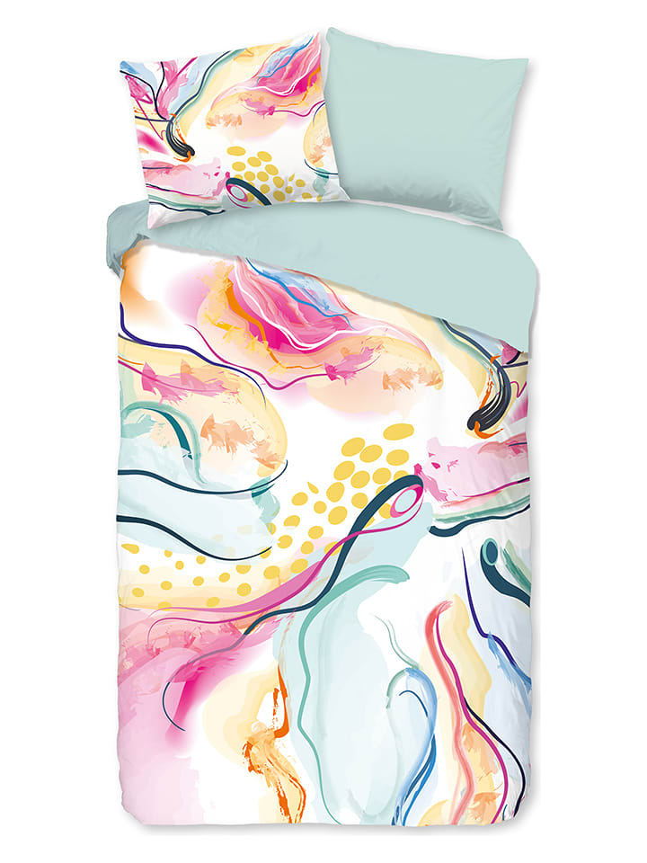 Good Morning Komplet pościeli "Magic" w kolorze miętowo-jasnoróżowo-błękitnym rozmiar: 155x220 cm