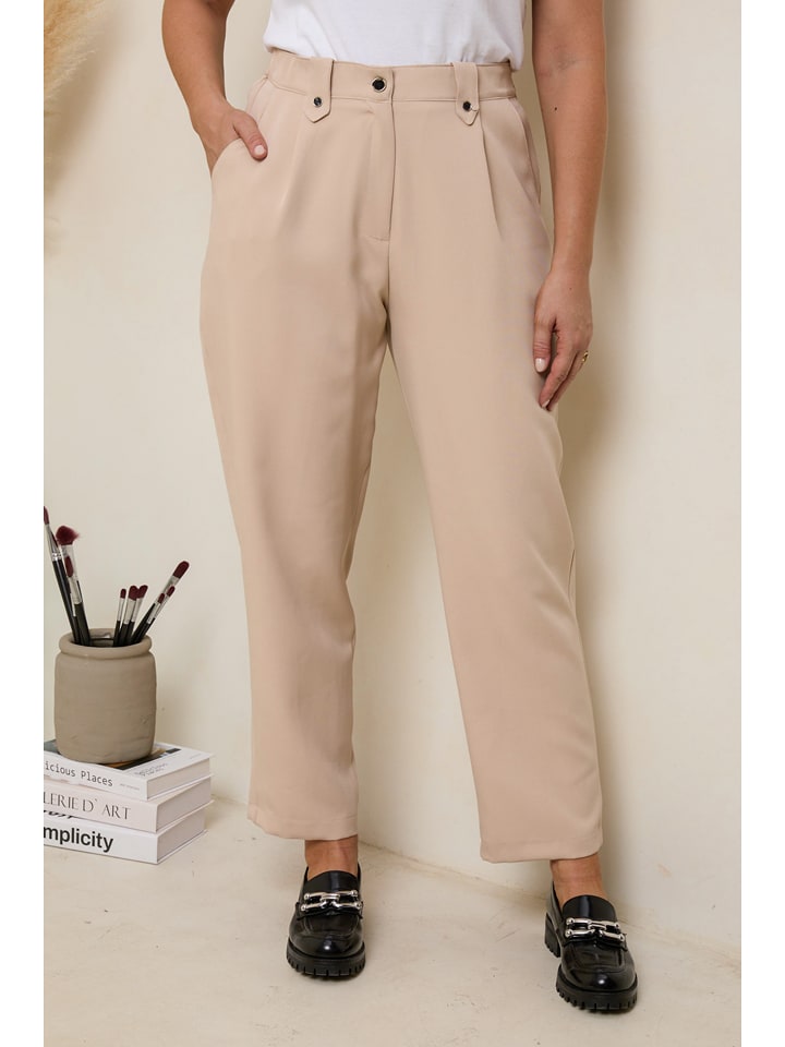 Curvy Lady Spodnie w kolorze beżowym rozmiar: 40/42