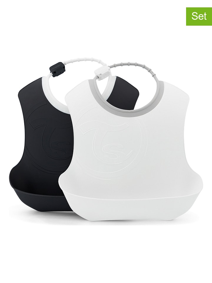 Twistshake Śliniaczki (2 szt.) w kolorze białym i czarnym - 22 x 22 cm rozmiar: onesize