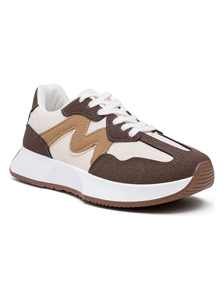 Foreverfolie Sneakersy w kolorze brązowo-jasnobrązowo-kremowym rozmiar: 40