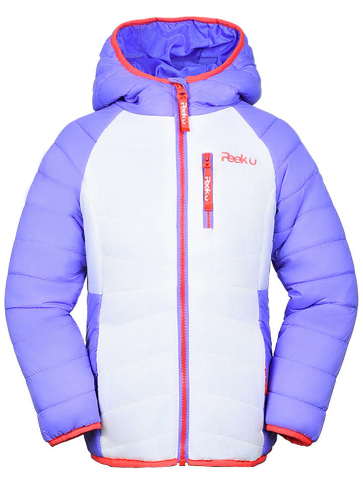 Peek U Całoroczna kurtka pikowana "Cordelia" w kolorze biało-fioletowym rozmiar: 116