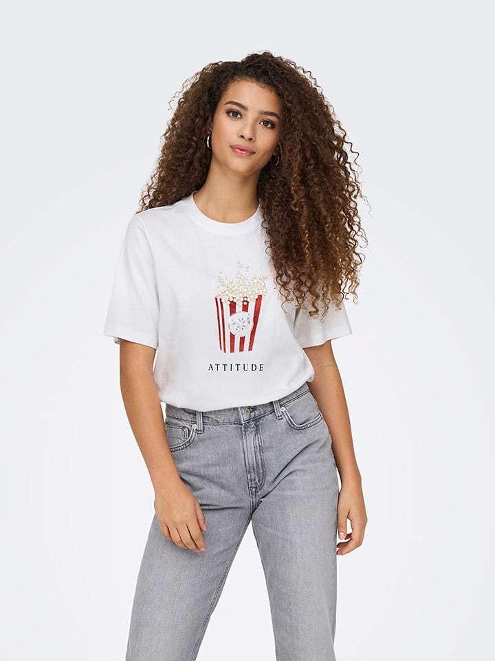 ONLY Koszulka w kolorze białym rozmiar: M