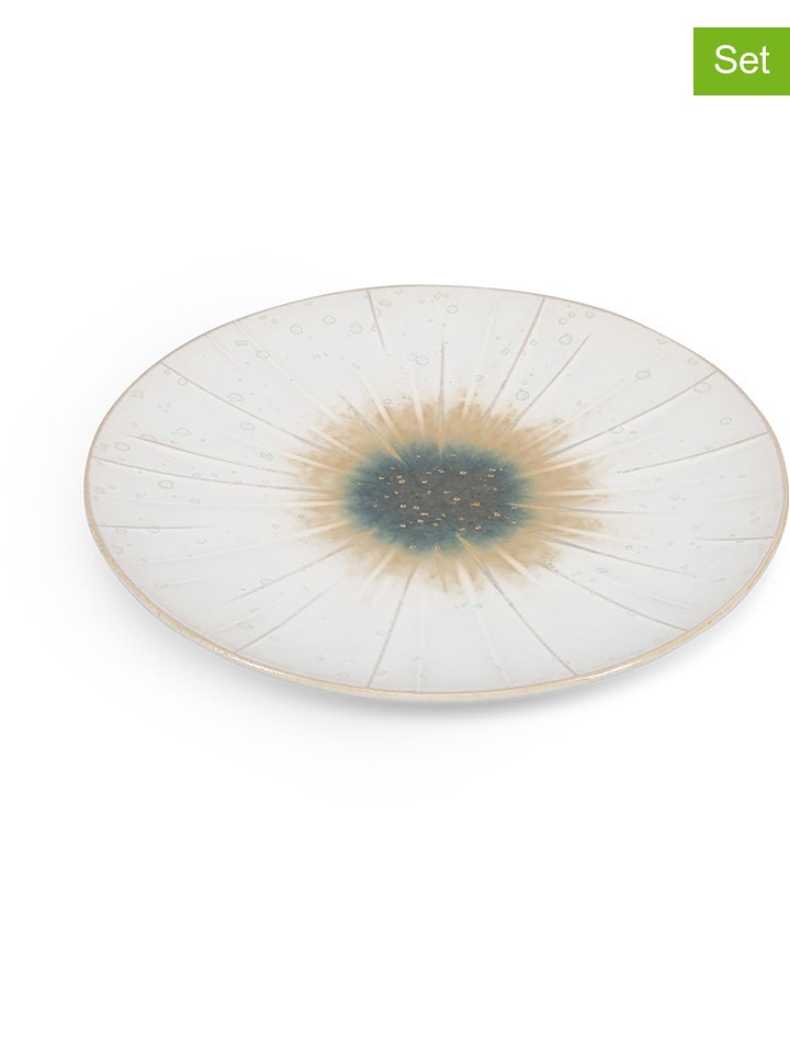 Salt and Pepper Talerze śniadaniowe (4 szt.) w kolorze beżowo-biało-zielonym - Ø 21 cm rozmiar: onesize