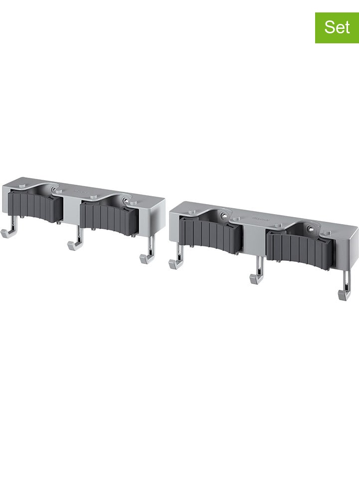 metaltex Listwy (2 szt.) "Hang-up" w kolorze szarym na miotły - 21,5 x 4,5 x 5 cm rozmiar: onesize