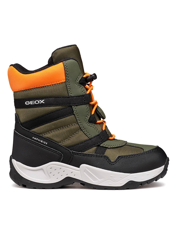 Geox Botki zimowe "Sentiero" w kolorze pomarańczowo-oliwkowym rozmiar: 33