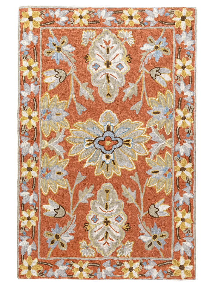 ABC Italia Wełniany dywan "Oushak" w kolorze jasnobrązowo-beżowym rozmiar: 61x92 cm