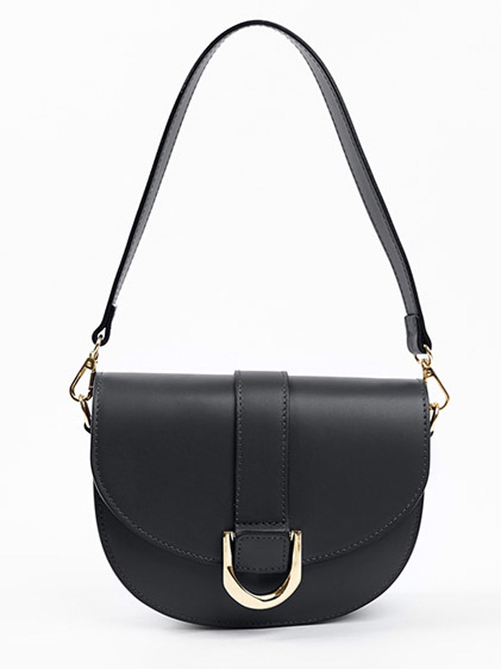 Lia Biassoni Skórzana torebka w kolorze czarnym - 22 x 17 x 8 cm rozmiar: onesize